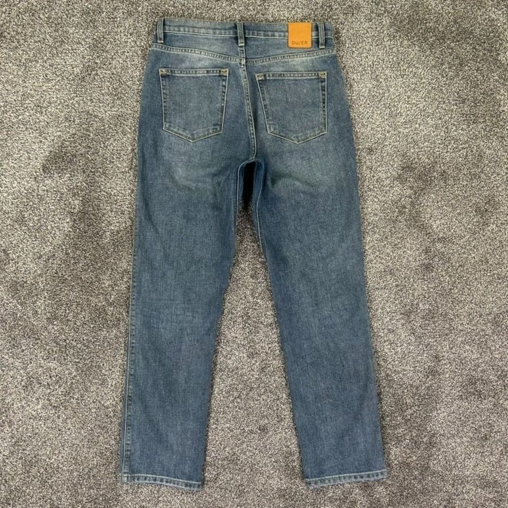 DU/ER Performance Denim Jeans Mens 28X29 Straight Fit Blue Stretch Casual Work - Picture 2 of 15